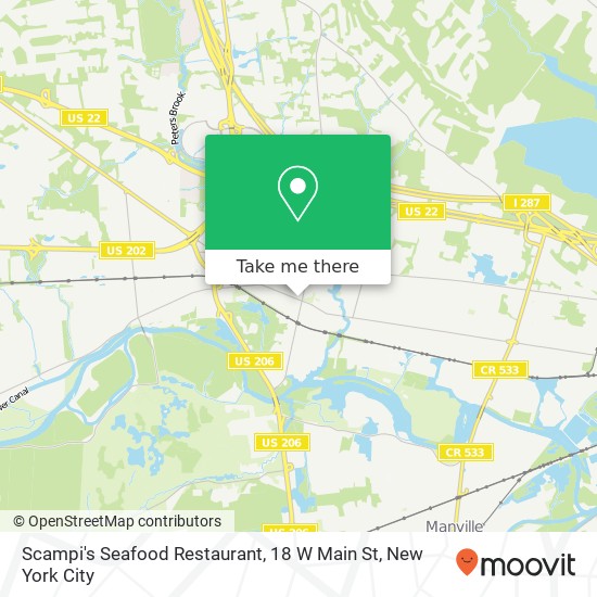 Scampi's Seafood Restaurant, 18 W Main St map
