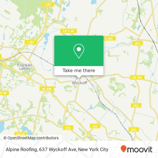 Mapa de Alpine Roofing, 637 Wyckoff Ave