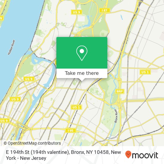 E 194th St (194th valentine), Bronx, NY 10458 map