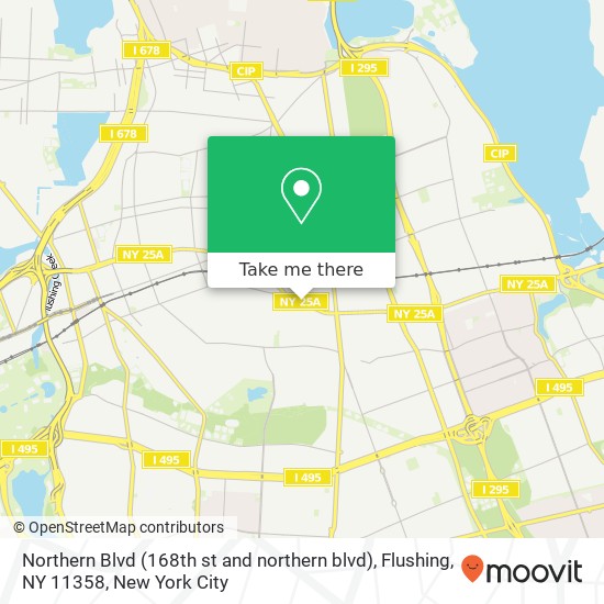 Mapa de Northern Blvd (168th st and northern blvd), Flushing, NY 11358