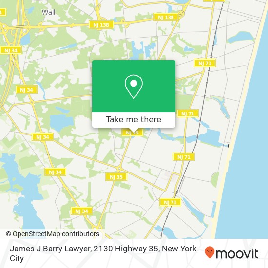 James J Barry Lawyer, 2130 Highway 35 map