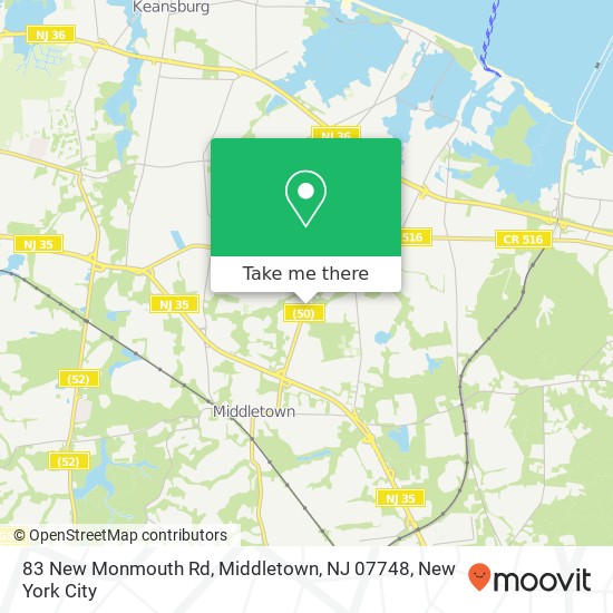Mapa de 83 New Monmouth Rd, Middletown, NJ 07748