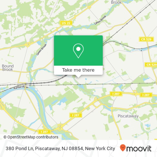 Mapa de 380 Pond Ln, Piscataway, NJ 08854