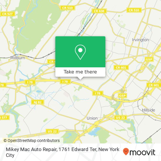 Mapa de Mikey Mac Auto Repair, 1761 Edward Ter