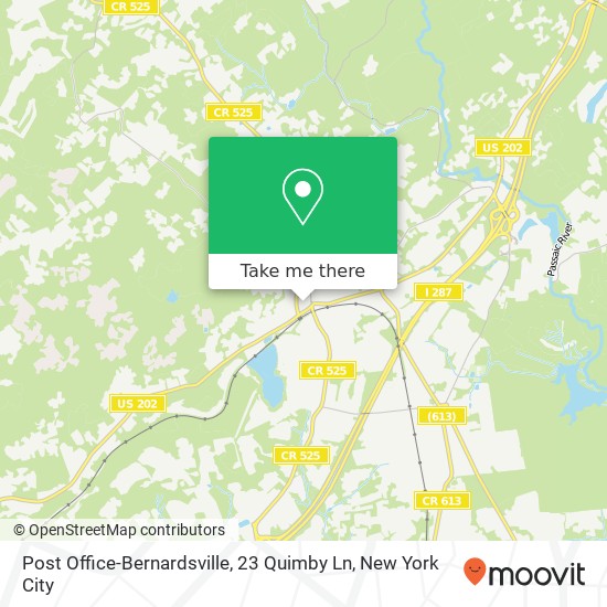 Mapa de Post Office-Bernardsville, 23 Quimby Ln