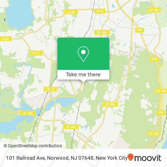 Mapa de 101 Railroad Ave, Norwood, NJ 07648