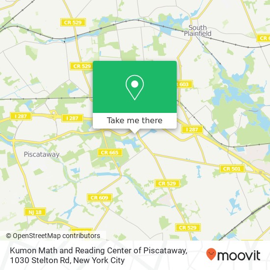 Mapa de Kumon Math and Reading Center of Piscataway, 1030 Stelton Rd