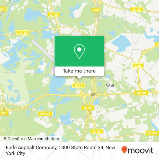 Earle Asphalt Company, 1800 State Route 34 map