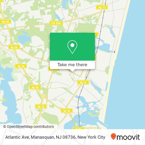 Mapa de Atlantic Ave, Manasquan, NJ 08736