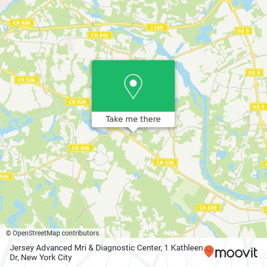 Mapa de Jersey Advanced Mri & Diagnostic Center, 1 Kathleen Dr