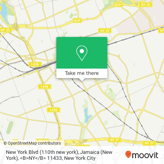 New York Blvd (110th new york), Jamaica (New York), <B>NY< / B> 11433 map