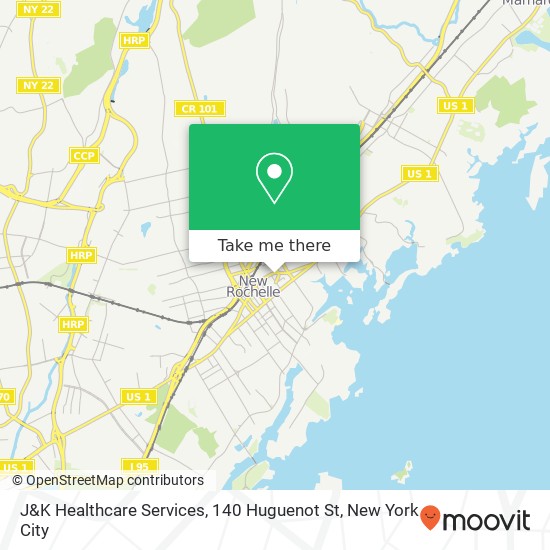 Mapa de J&K Healthcare Services, 140 Huguenot St