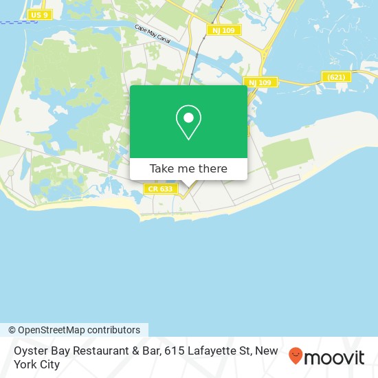 Mapa de Oyster Bay Restaurant & Bar, 615 Lafayette St