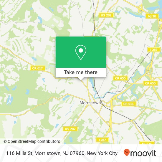116 Mills St, Morristown, NJ 07960 map
