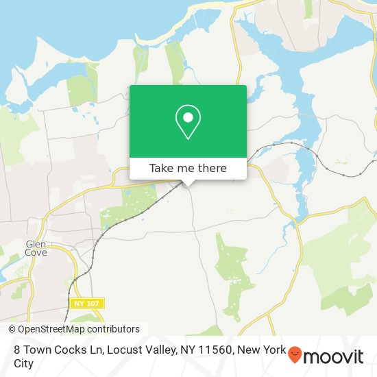 Mapa de 8 Town Cocks Ln, Locust Valley, NY 11560