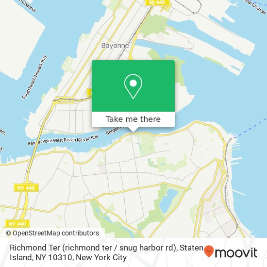 Mapa de Richmond Ter (richmond ter / snug harbor rd), Staten Island, NY 10310
