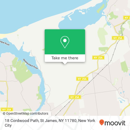 Mapa de 18 Cordwood Path, St James, NY 11780
