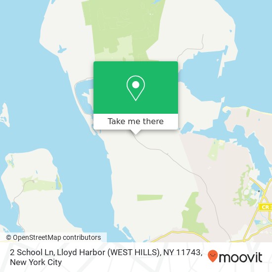 2 School Ln, Lloyd Harbor (WEST HILLS), NY 11743 map