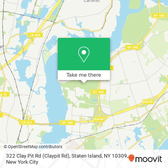 Mapa de 322 Clay Pit Rd (Claypit Rd), Staten Island, NY 10309