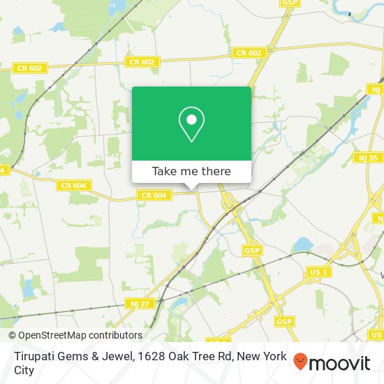 Mapa de Tirupati Gems & Jewel, 1628 Oak Tree Rd