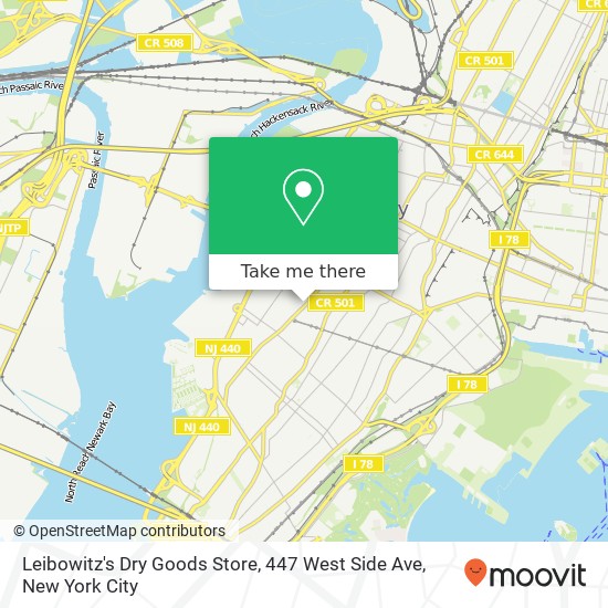 Mapa de Leibowitz's Dry Goods Store, 447 West Side Ave