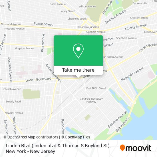 Mapa de Linden Blvd (linden blvd & Thomas S Boyland St)
