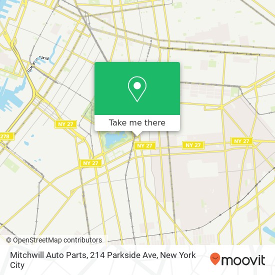 Mapa de Mitchwill Auto Parts, 214 Parkside Ave