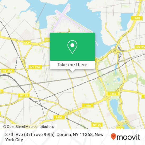 37th Ave (37th ave 99th), Corona, NY 11368 map