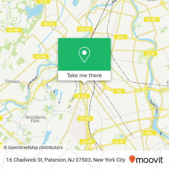 Mapa de 16 Chadwick St, Paterson, NJ 07503