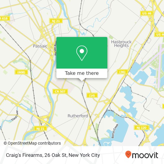 Mapa de Craig's Firearms, 26 Oak St