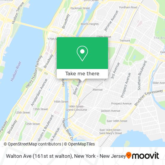 Walton Ave (161st st walton) map