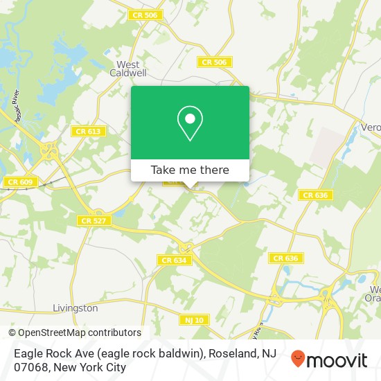 Mapa de Eagle Rock Ave (eagle rock baldwin), Roseland, NJ 07068