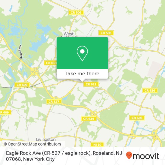 Mapa de Eagle Rock Ave (CR-527 / eagle rock), Roseland, NJ 07068