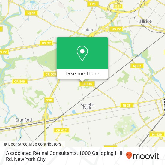 Associated Retinal Consultants, 1000 Galloping Hill Rd map