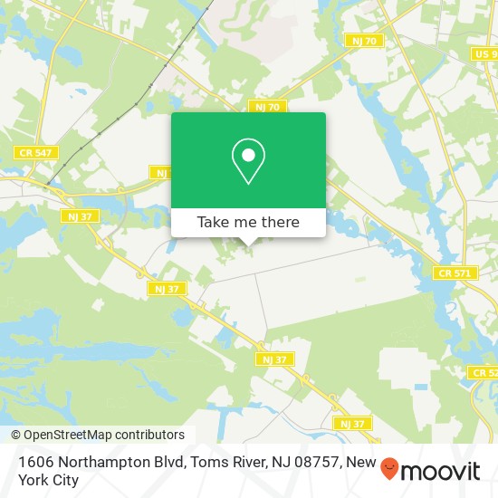1606 Northampton Blvd, Toms River, NJ 08757 map
