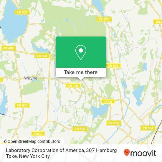 Laboratory Corporation of America, 307 Hamburg Tpke map