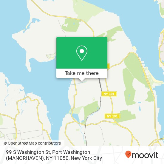 Mapa de 99 S Washington St, Port Washington (MANORHAVEN), NY 11050