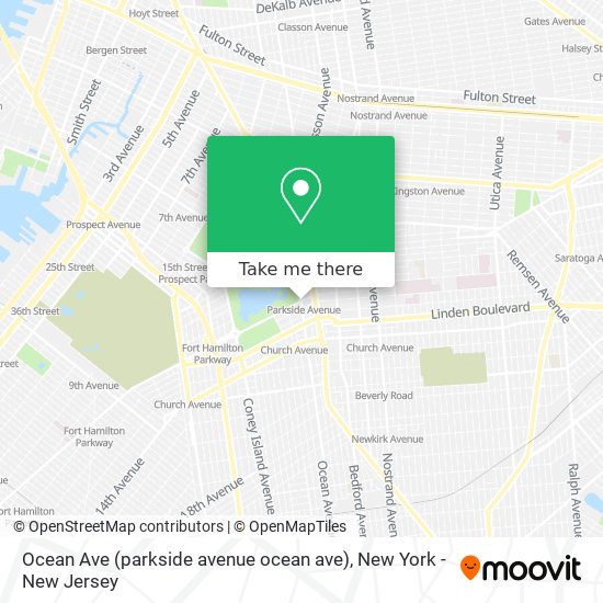 Ocean Ave (parkside avenue ocean ave) map