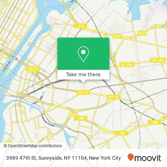 Mapa de 3989 47th St, Sunnyside, NY 11104