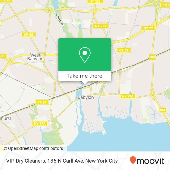 Mapa de VIP Dry Cleaners, 136 N Carll Ave