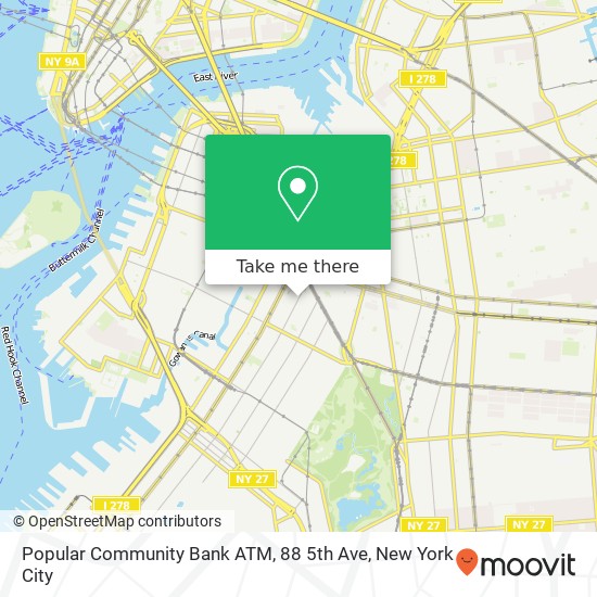 Mapa de Popular Community Bank ATM, 88 5th Ave
