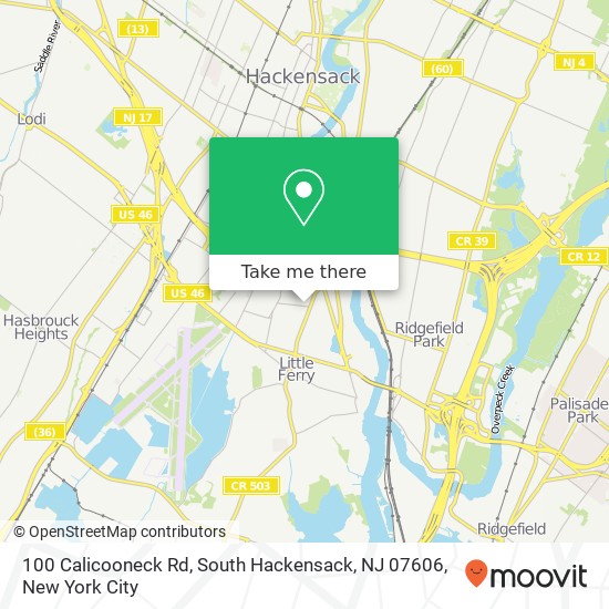 100 Calicooneck Rd, South Hackensack, NJ 07606 map