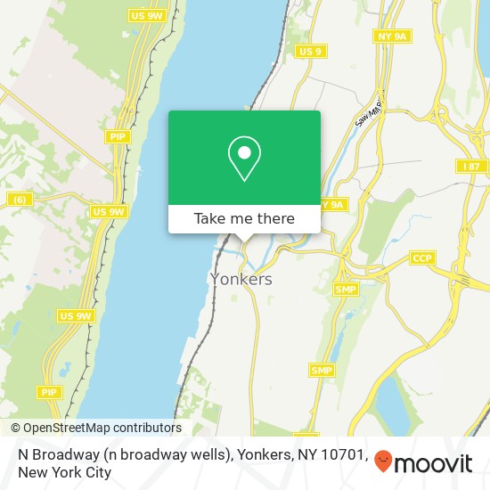 Mapa de N Broadway (n broadway wells), Yonkers, NY 10701