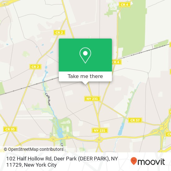 Mapa de 102 Half Hollow Rd, Deer Park (DEER PARK), NY 11729