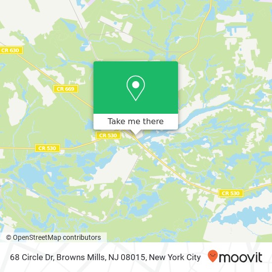 Mapa de 68 Circle Dr, Browns Mills, NJ 08015