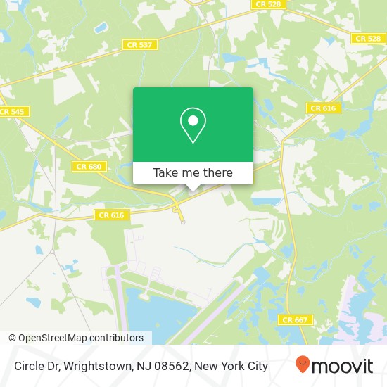 Mapa de Circle Dr, Wrightstown, NJ 08562
