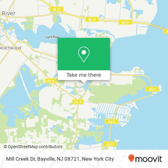 Mill Creek Dr, Bayville, NJ 08721 map