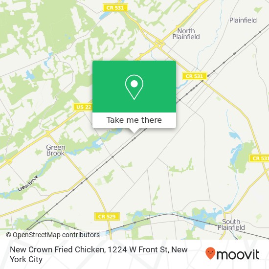 Mapa de New Crown Fried Chicken, 1224 W Front St