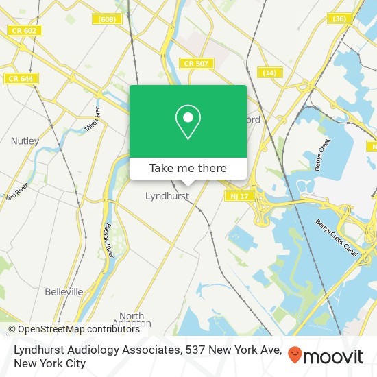 Lyndhurst Audiology Associates, 537 New York Ave map