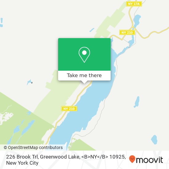 Mapa de 226 Brook Trl, Greenwood Lake, <B>NY< / B> 10925